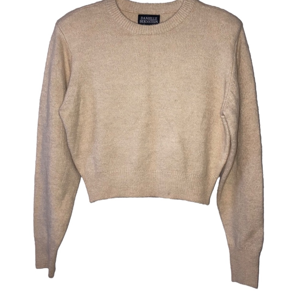 Cream Crew Neck With Shoulder Pads